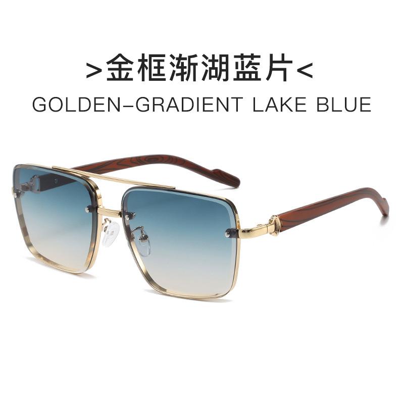 New Retro Square Metal Sunglasses Women Double Bridge Pilot Style Driving Glasses Fashion UV400 Protection