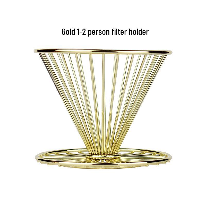 Stainless Steel Pour-Over Coffee & Tea Filter with V-Shaped Screen золотой