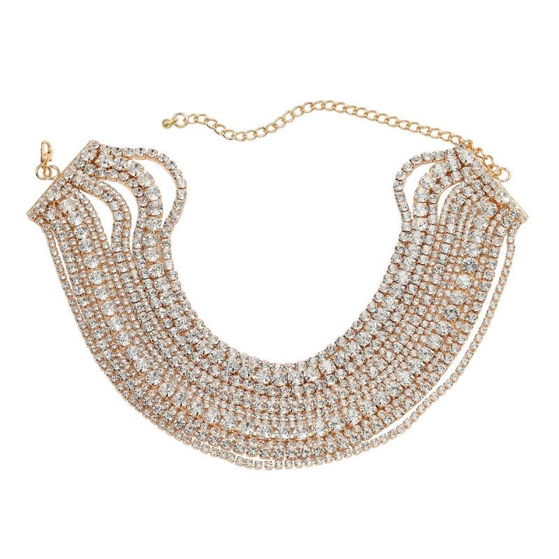 Strass Nachtclub Choker: Elegante Hochzeits- und Bankett-Halskette