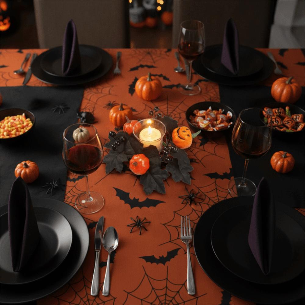 Simulated Maple Leaf Halloween Candle Wreath Artificial Wreath Ornament Festival