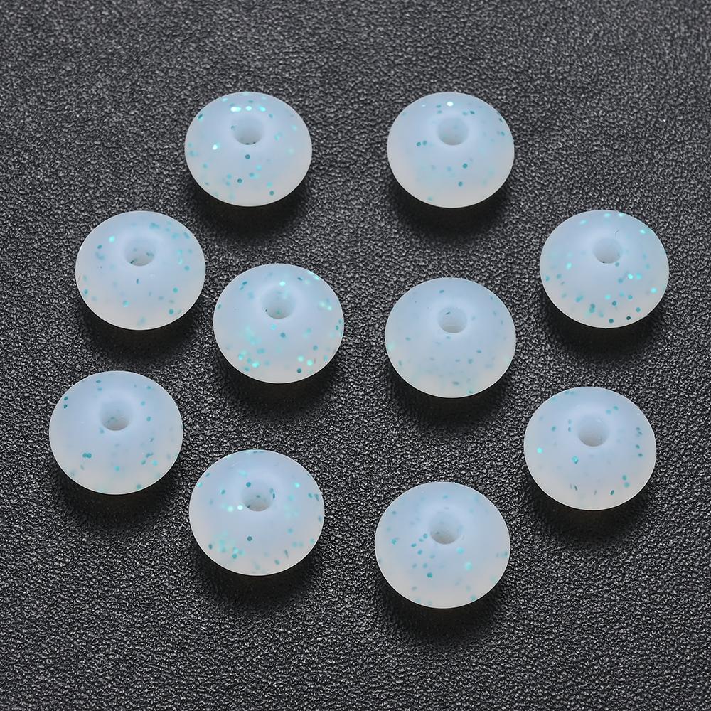 12mm 50Pcs Silicone Luminous Spacer Beads BPA Free Chewable Teething Beads Pacifier Teether DIY Necklace Accessories