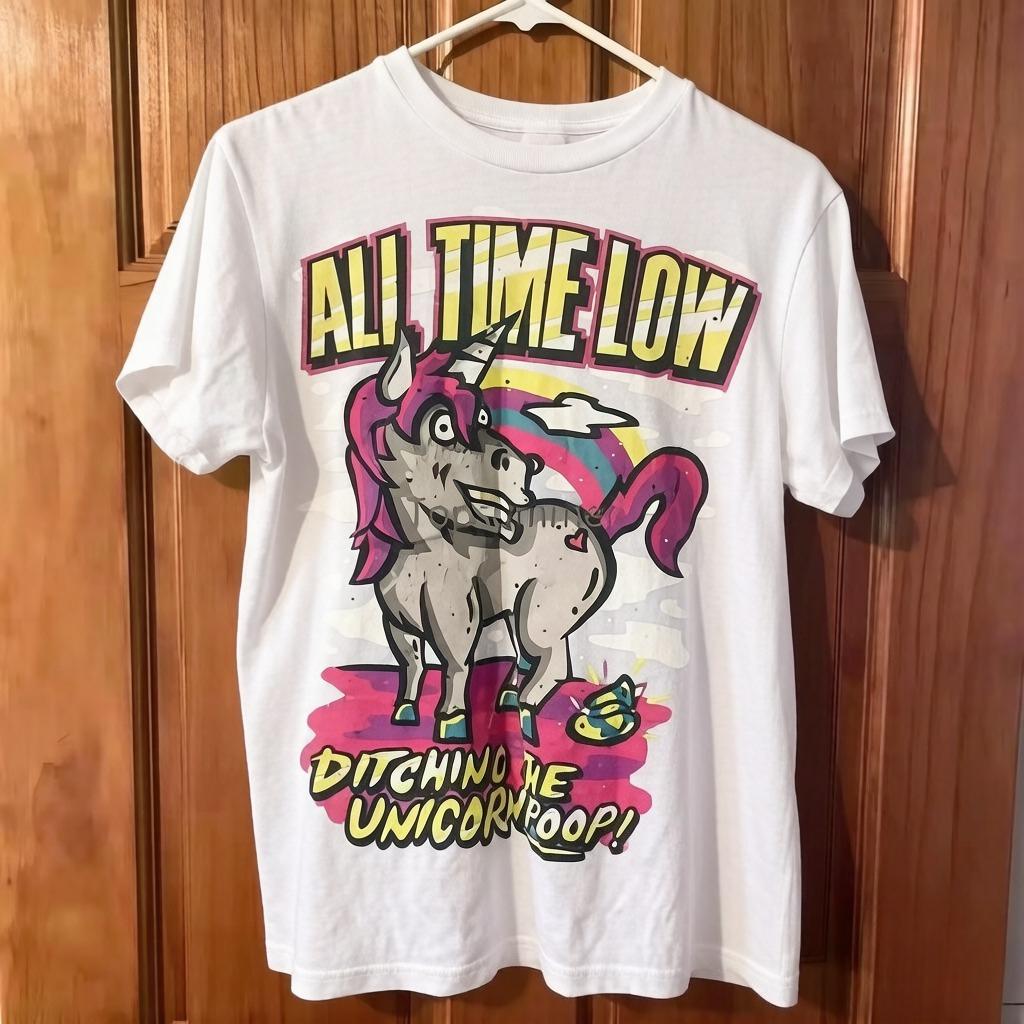 

All Time Low Band Unicorn for Fan Full Size T Shir Vintage Washed Versatile Stylish Casual Unisexs Tshirts Summer Drip Clothing 2XL