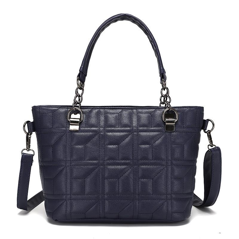 IELGY Messenger Bag Embroidery Thread Women's Bags Handbag Black Casual Style Fashion One-shoulder Rhombus European And American Chain