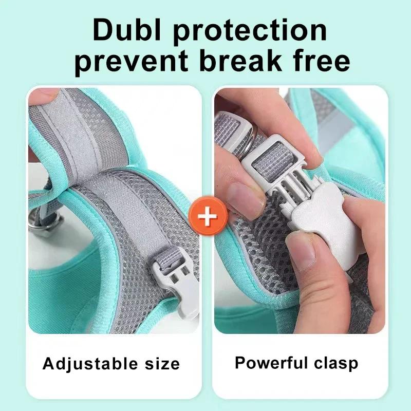 Adjustable Puppy Cat Harness Vest French Bulldog Chihuahua Pug Dog Harness Leash Set for Small Dogs Outdoor Walking Lead Leash