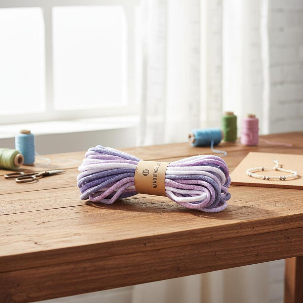 2 Packs Colored Cotton Rope Macrame Cord Braided Twine Gradient Multicolor Effect for Jewelry Making