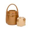 Minimalist New Women's Bag, Handheld Bag, Mother Bag, Genuine Leather Bucket Bag Design, High Grade Wrinkled One Shoulder Crossbody Bag