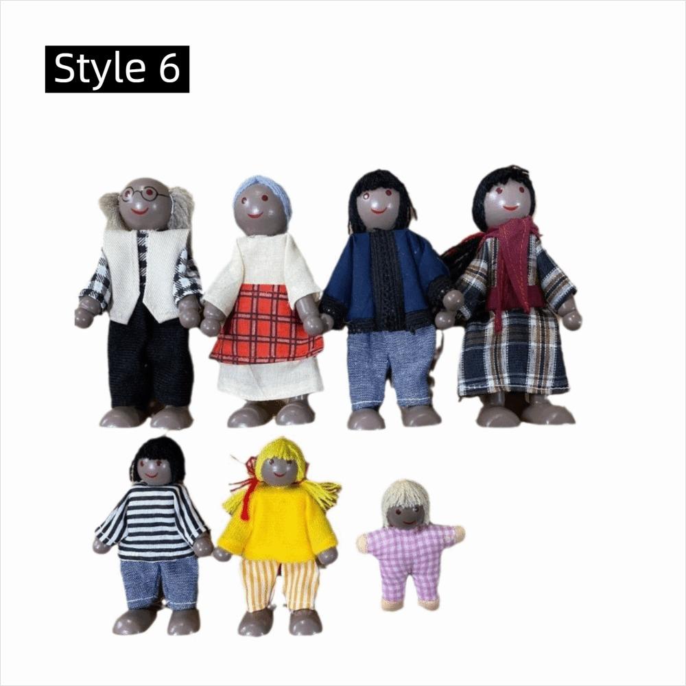 Flexible Jointed Wooden Family Dolls High-Quality Wood Pretend Play Toys  Role Playing