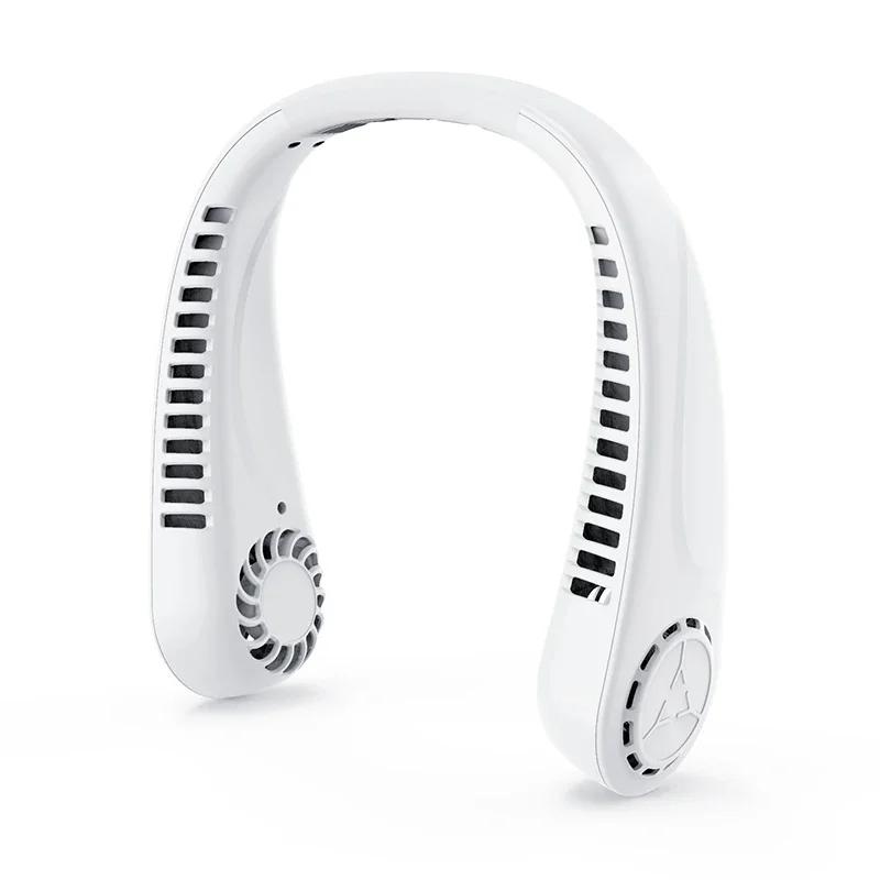 Portable Bladeless Hanging Neck Fan Air Cooling Rechargeable Wearable Head USB Mini Fan Traveling Outdoor Sports Running Fans