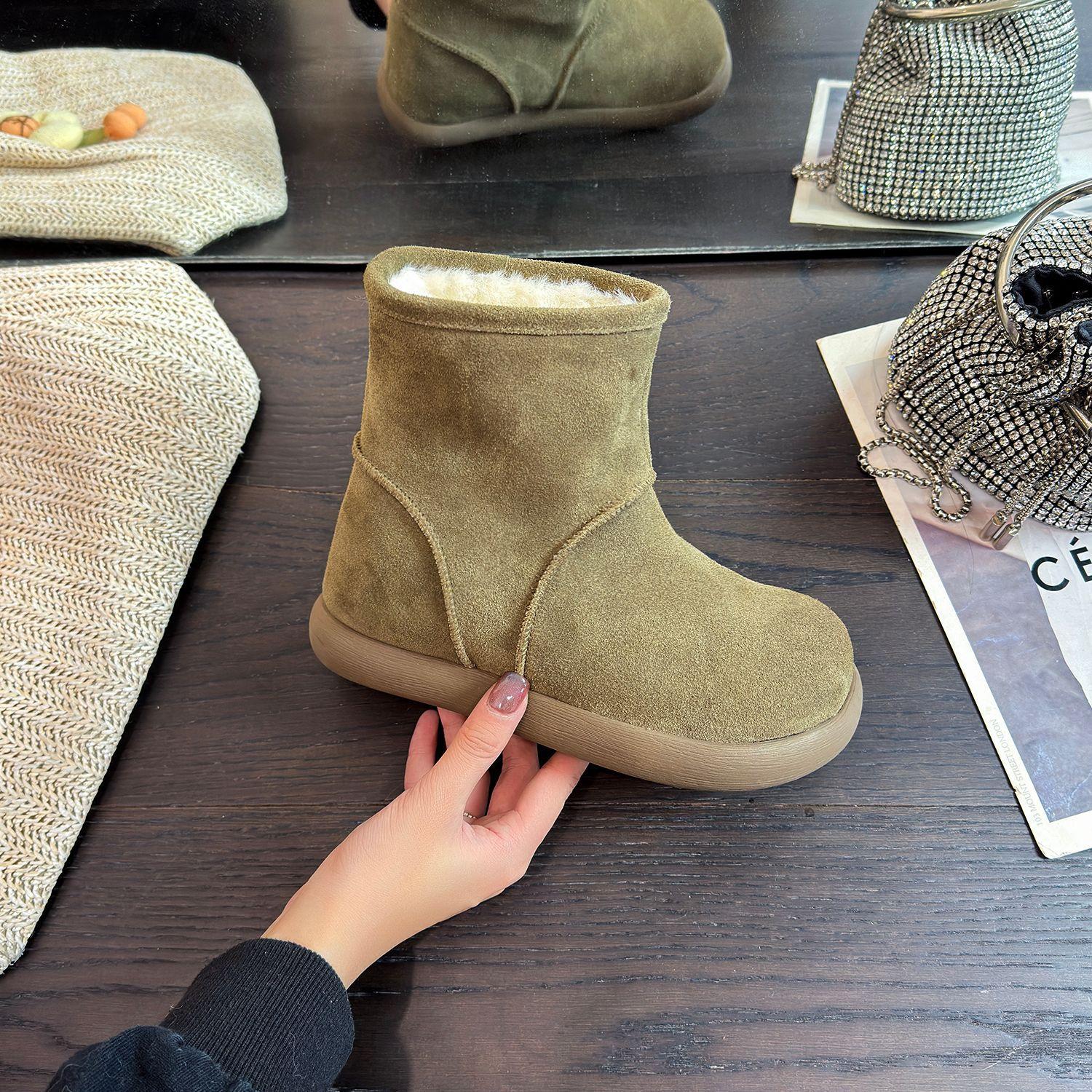 

Women s soft elastic winter warm cold padded snow boots thick bottom non-slip wear outdoor leisure sports plush cotton boots 39 хакі