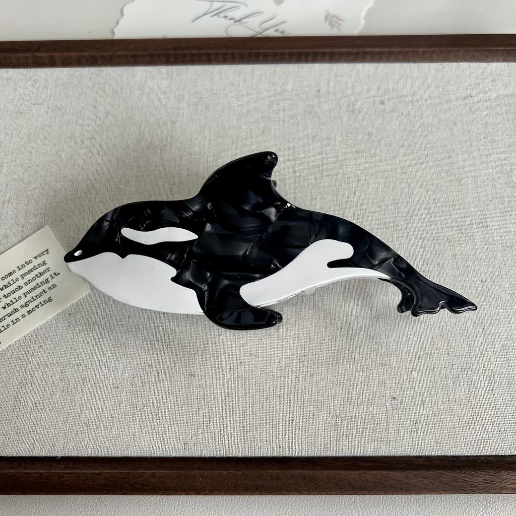 New Ocean Series Acetate Hair Clips Featuring Dolphins Whales And Jellyfish Large Hair Additions for The Back of The Head