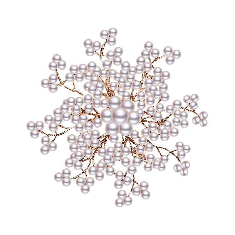 Snowflake Brooch for Women, Versatile Design Sense, Brooch, Elegant Pearl Brooch, Fashionable Suit Accessory Pearl Brooch