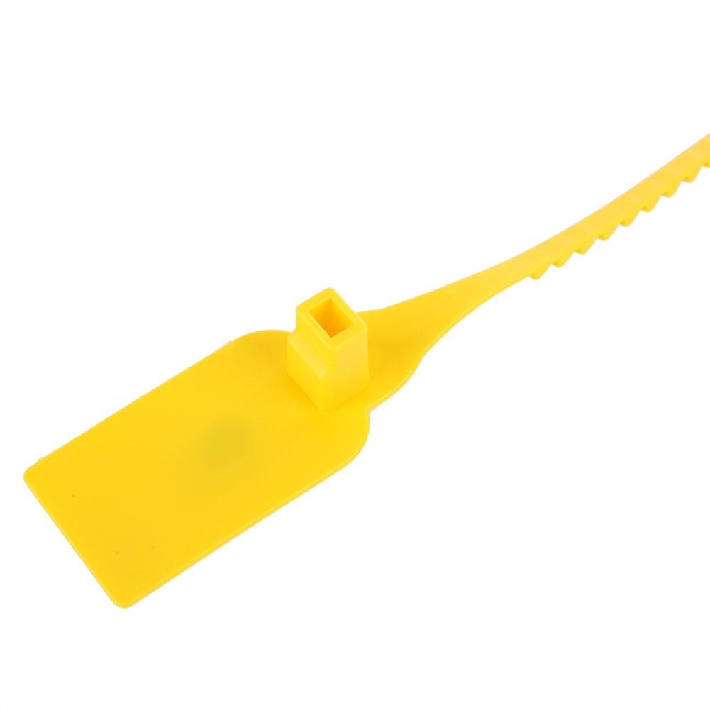 100Pcs Plastic Disposable Zip Ties Self Locking Tie Suitcase Shoes Bag Label Tag (Yellow)