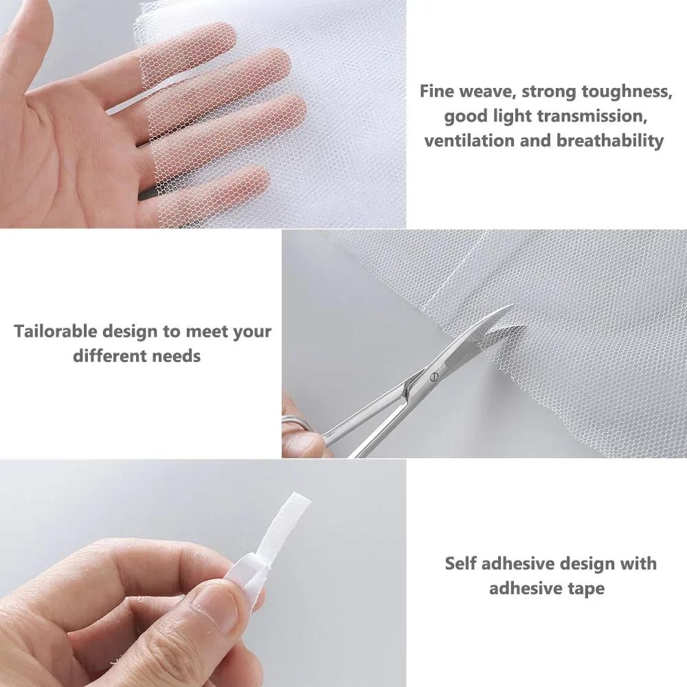 Anti Fly Curtain Mesh Screen Anti Mosquito Window DIY Self-Adhesive Fly Mosquito Gauze Mesh Insect Bug Net Curtains for Windows