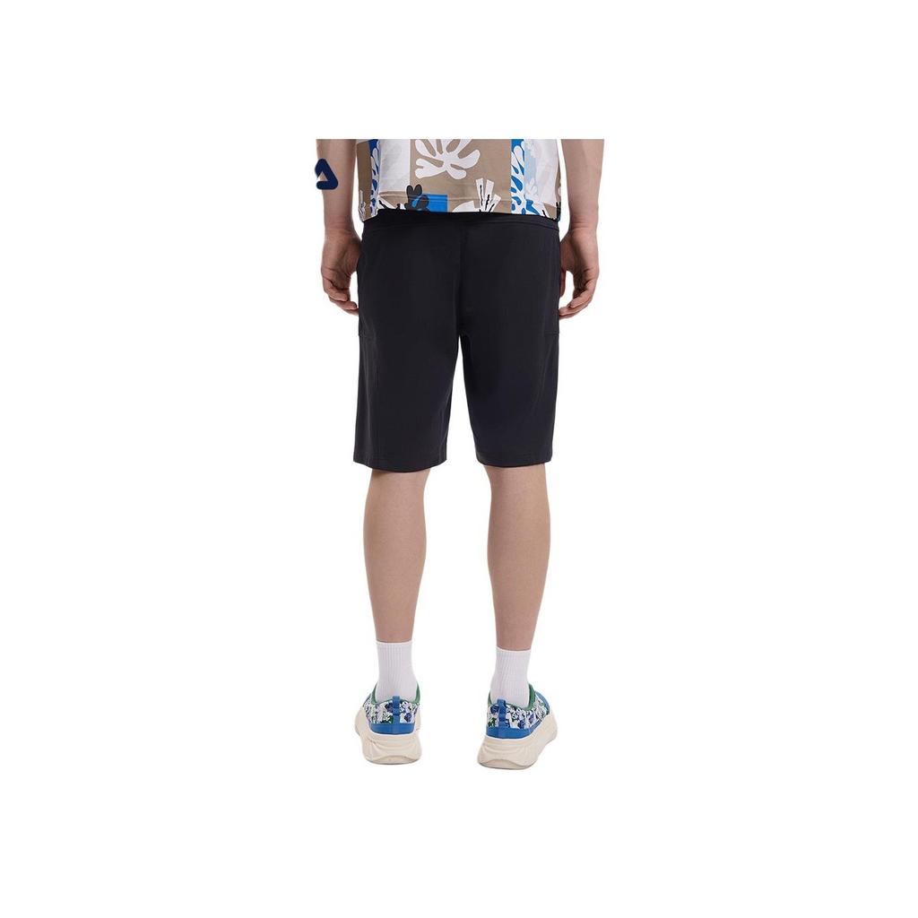 Fila 2023 New Summer Simple Solid Color Versatile Knitted Five-Point Pants Casual Shorts Men Shorts Black F11M338602FBK