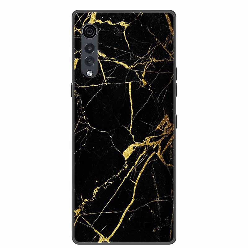 For LG Velvet Luxury Phone Case Black Soft Silicone TPU Back Cover for LGVelvet 5G Funda LMG910EMW Protector Capa Cartoon Coque