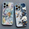 Vintage Blumen Handyhülle Für iPhone 12 11 13 Pro Max Mini 16 15 14 Pro Max X XR XS 8 7 14 15 Plus SE Schmetterling Pflanze Rückseite