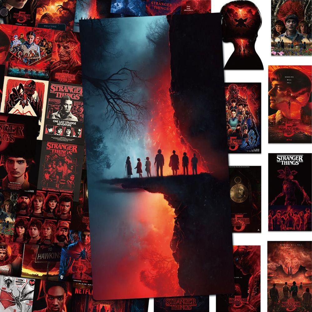 54 PCS Stranger Things Stickers,Stickers Movie Anime Stickers for Laptop Journal Skateboard Guitar Luggage