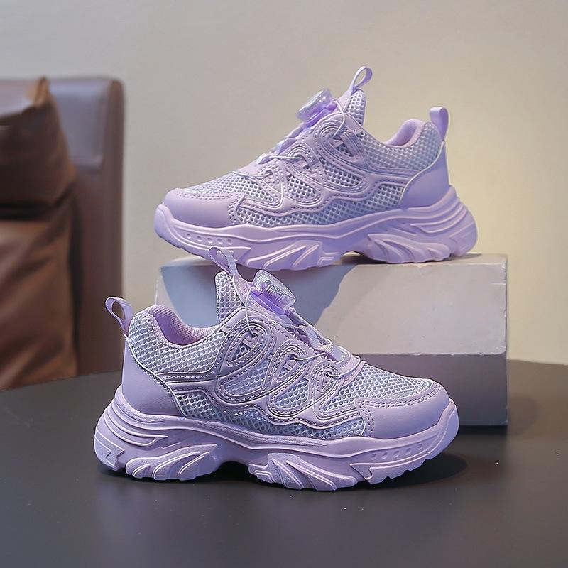 

New Model Rotating Button Sports Shoes with Perforated Ventilation for Boys 37 фіолетовий
