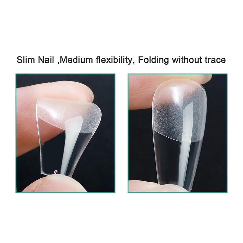 False Nails Full Cover Matte Gel Tips 440~550pcs/ Box Nail Art American Capsule Press On Coffin Almond Oval Fake Nails Tool