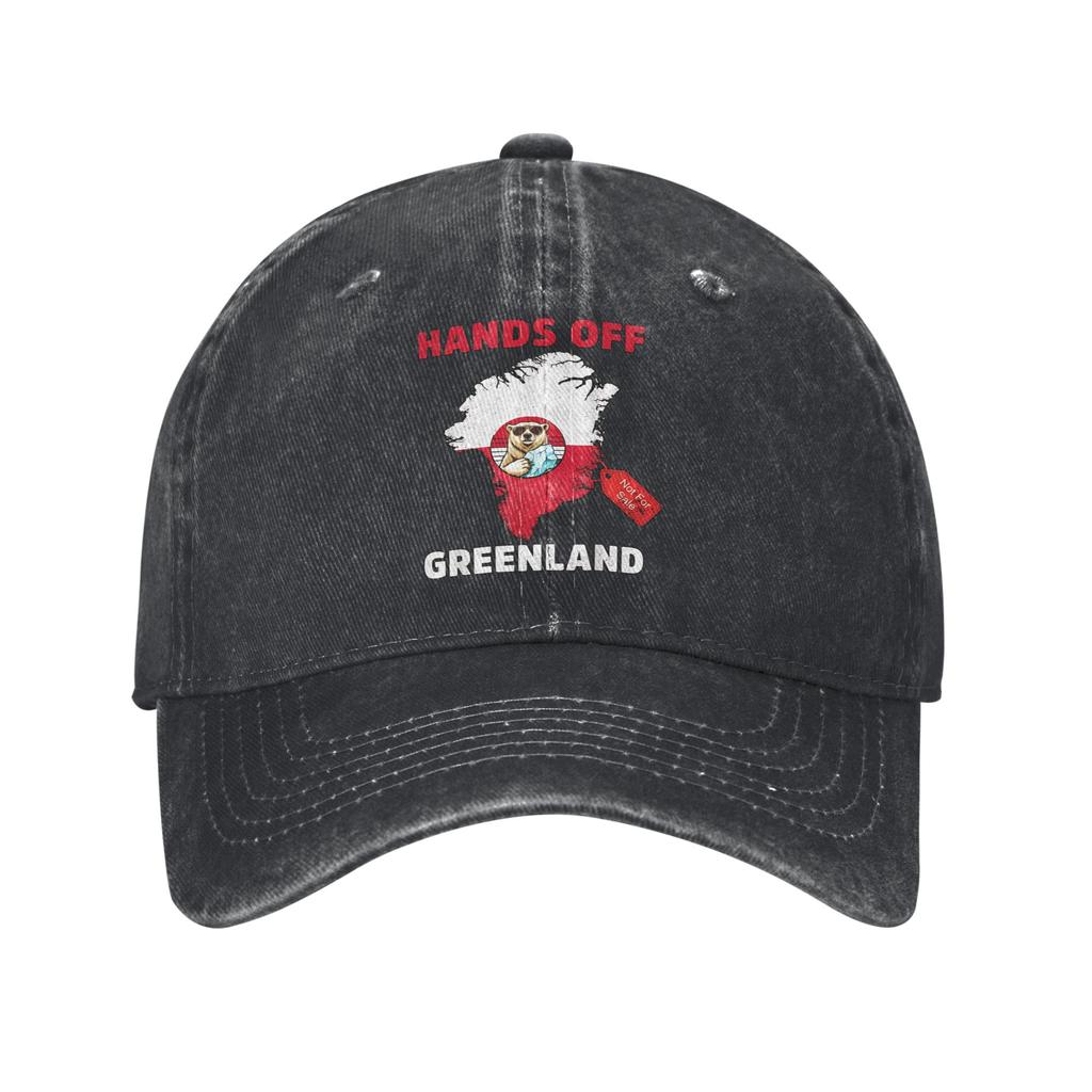 Men Women Hands Off Greenland Is Not For Sale MGGA Print Hat Classic Distressed Cotton  Baseball Cap Adjustable