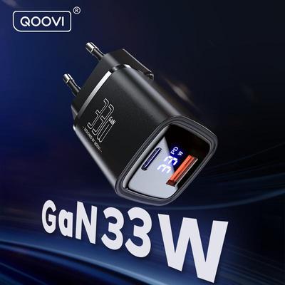 QOOVI Încărcător GaN 33W Adaptor de încărcare rapidă USB tip C Încărcare rapidă QC3.0 PD Încărcător de perete USB-C pentru iPhone Samsung Xiaomi iPad