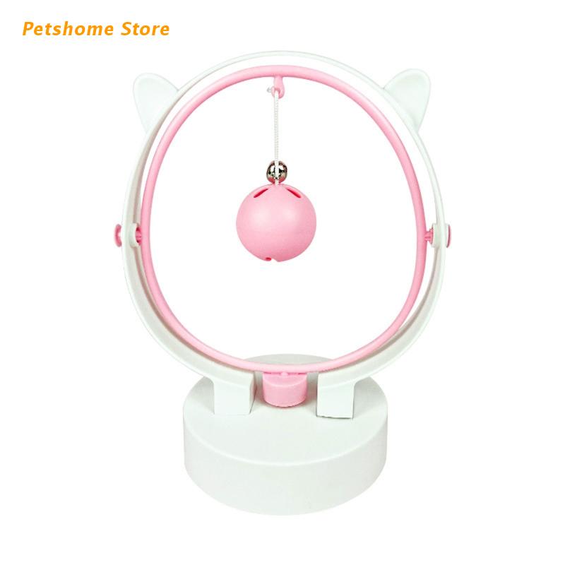 Cat Toy Interactive Toys with Swinging Ball Replaceable Plush / Leaking Balls Battery Operated Perpetual Swing Toys for Kitten