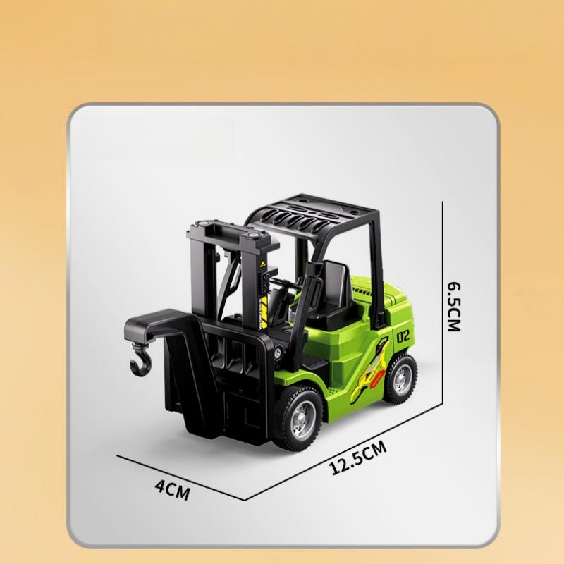 1 Set 2.4Ghz Mini Remote Control Forklift Car Model Toy 1/64 Alloy Rc Forklift True Lift-Down-Rotate With Rear Cargo Hopper