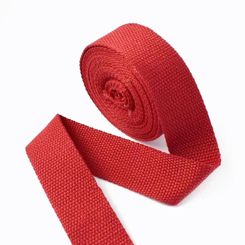 20-50mm Meetee 4M Polyester Cotton Webbings Bands Canvas Strap Tapes for Backpack Clothes Seat Belt Sewing Ribbons Accessories