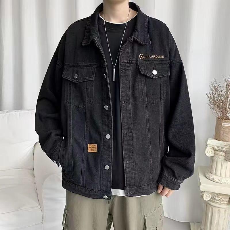 Autumn and Winter Large Size Denim Jacket Men's Loose and Versatile Casual Top
