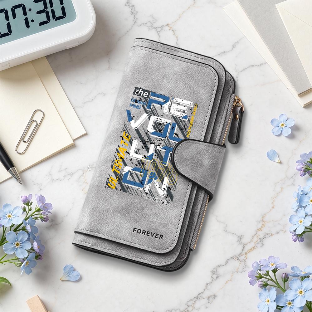 Stylish Printed Long Wallet Durable Casual Portable Multi Card Holder Purse