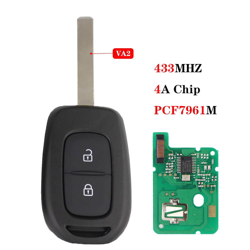 Remote Car Key For Renault Clio 4 Duster Sandero Symbol Kwid Dacia Logan Lodgy Dokker Trafic Master 433MHz 4A Chip No Logo Blade