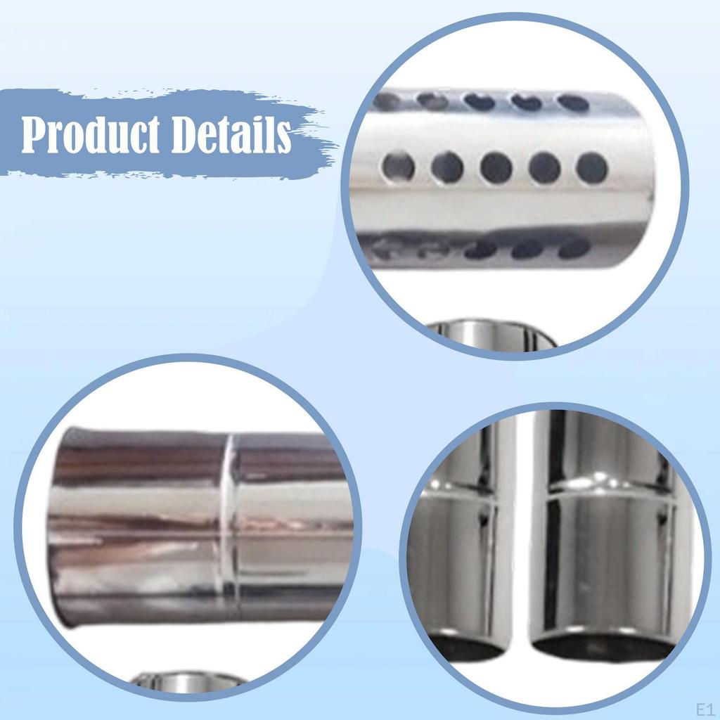 6Pcs Stovepipes Exhaust Tube 5 Standard and 1 Sparkproof 2.36 inch Flue Chimney for Home Camping