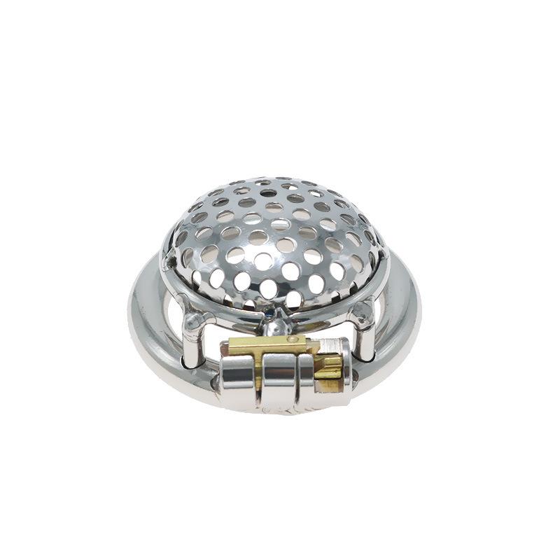 Stainless Steel Cross CB Chastity Device Men's Hollow Fake Mother Flat Short Chastity Lock
