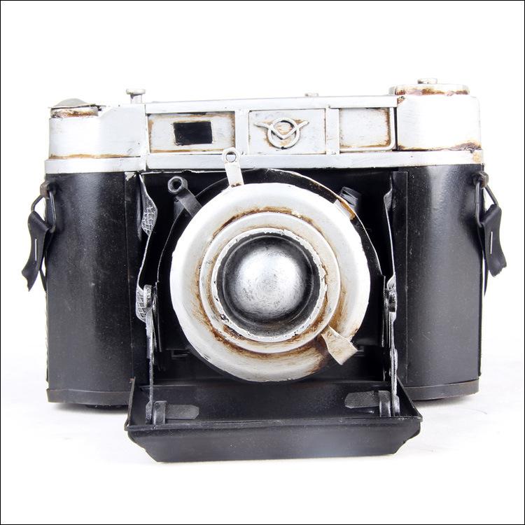 Handmade Metal Crafts Retro Vintage Antique Single Lens Reflex DSLR Camera Model Prop Gift Home Decor Ornament