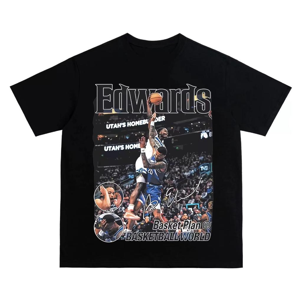 2025 New Edwards Breathable, Fashionable and Casual High-quality Men's Pure Cotton Round-neck Graphic Print T-shirt