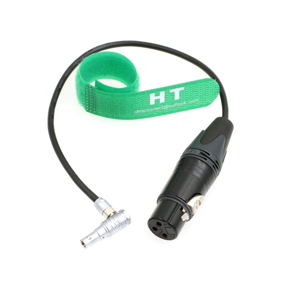HangTon XLR Line Level Audio Cable with Microphone for ARRI Alexa MiniRED V-RaptorZ CAM E2 Camera, Shure Mixer, 3-Pin XLR to 00B 5-Pin (30cm, Right