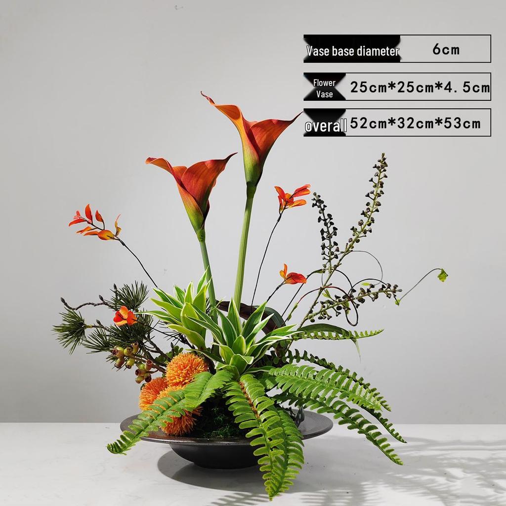 Chinese Style Floral Coffee Table Arrangement for Living Room or Hotel Decor