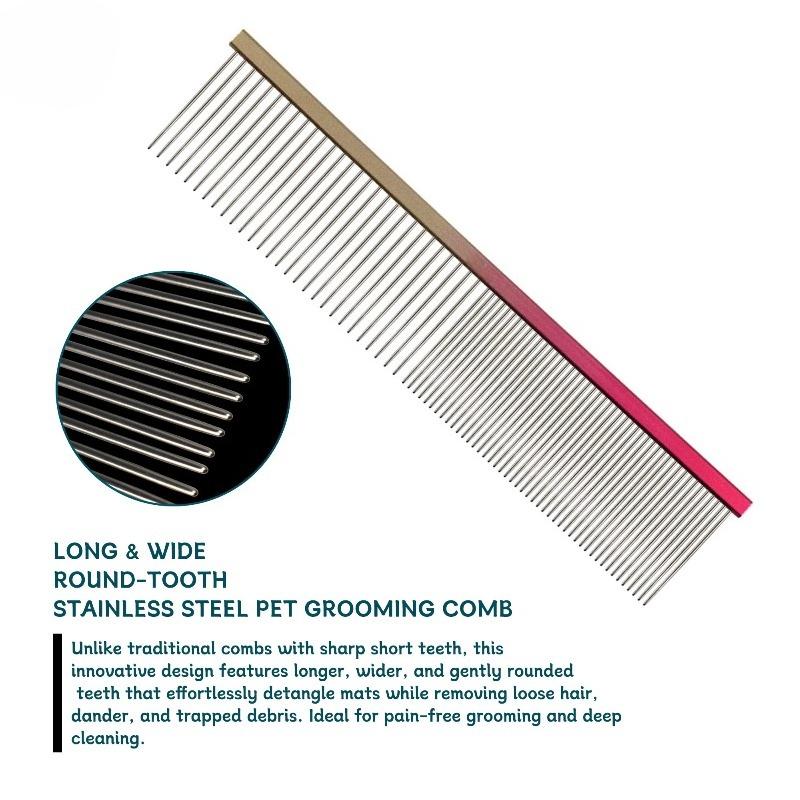 Professional Pet Grooming Comb, Gradient Pet Deluxe Pointed Tail Comb for Cat & Dog Styling Finishing and Fluffing Comb
