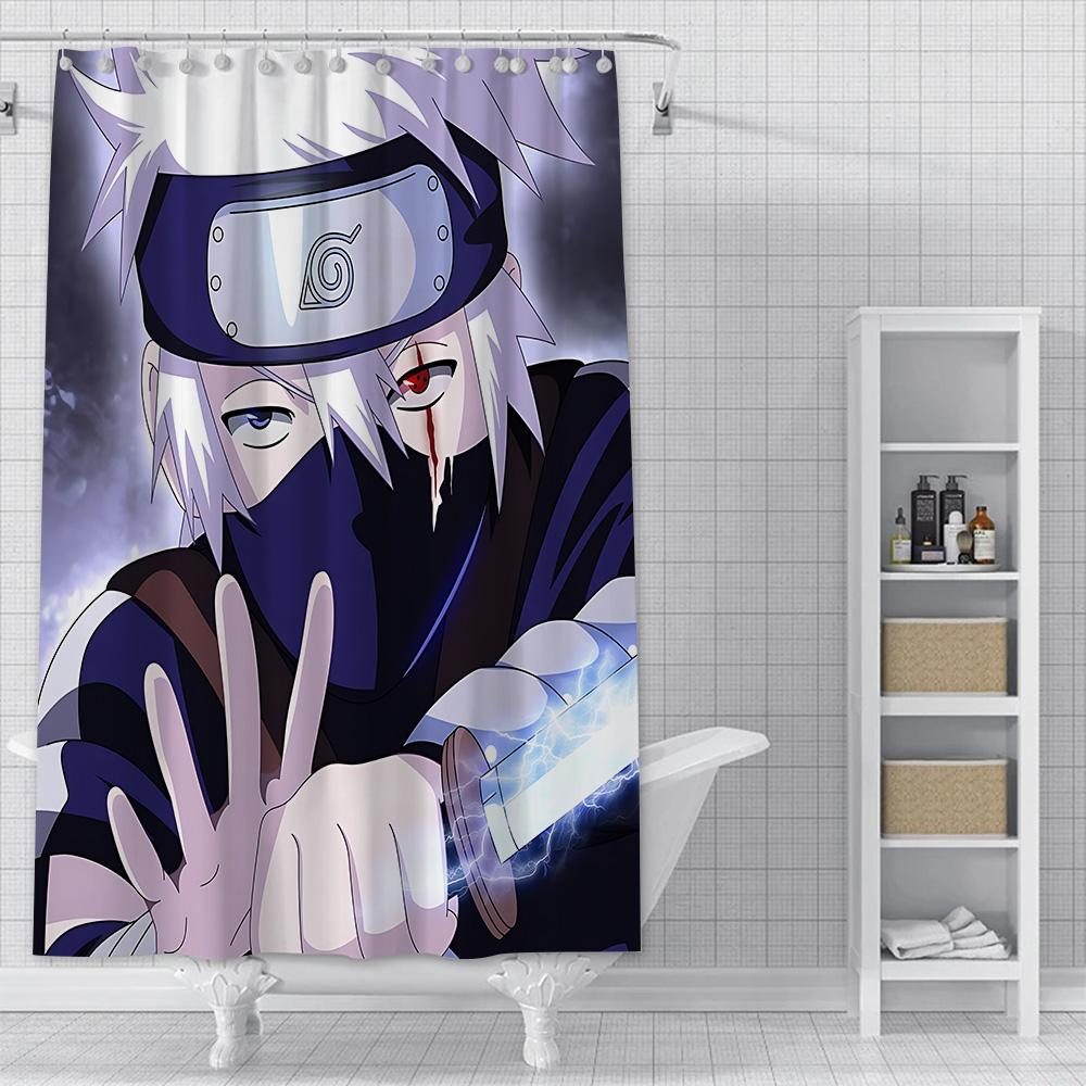 Hot Japan Anime N-NarutoS Shower Curtain Waterproof Polyester Fabric Paint Bath Curtains Home Bathroom Decor Curtain With Hook