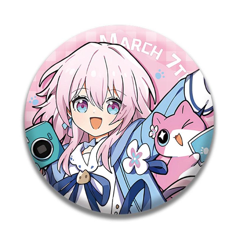 Honkai: Star Rail Cat Series Badges - March 7th, Himeko, Dan Heng Merchandise