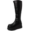 Fashion temperament niche design thick-soled heightening boots women's autumn and winter new simple and versatile high boots
