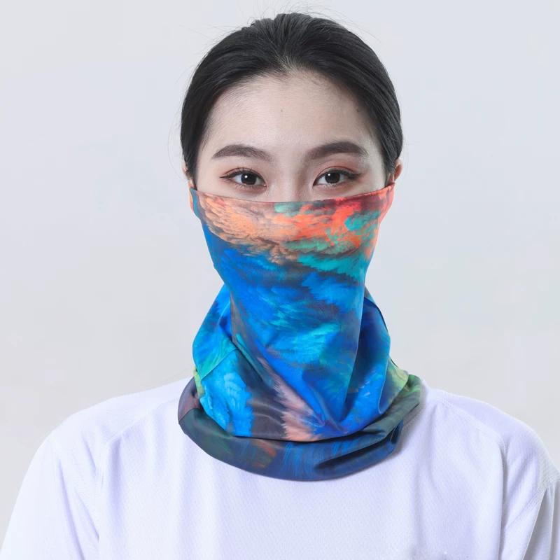 Summer Outdoor Sun Protection Ice Silk Headscarf Cycling Mask Seamless Men Camping Women Scarf Sets UV Protection Neck Guard Thin