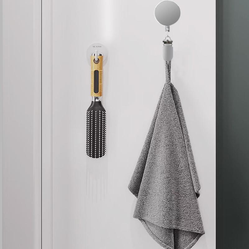 1/2Pcs Automatic Retractable Towel Rack Self-Adhesive Wall-Mounted Hand Towel Holder Clips Bathroom Kitchen Organiser
