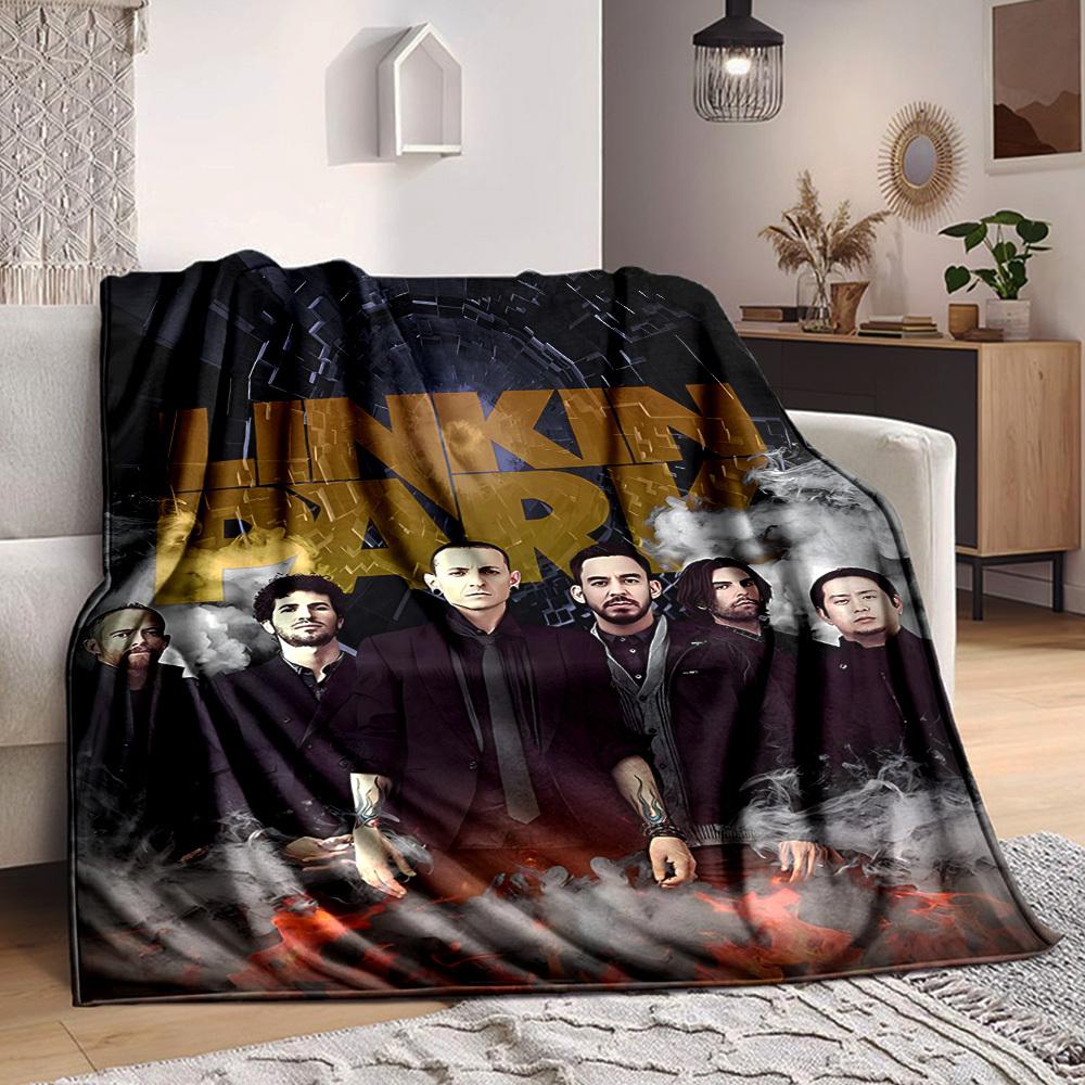 1pc Linkin Park Merchandise Blanket Lightweight Flannel Blanket Throw Blanket For Sofa, Bed, Travel, Camping, Livingroom, Office, Couch