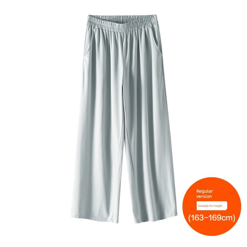 

Женская одежда больших размеров [Дышащие брюки] Три длины брюк Летние Штаны с высокой талией Спортивные Повседневные Широкие брюки Cloud water Blue (163-169cm) 4XL