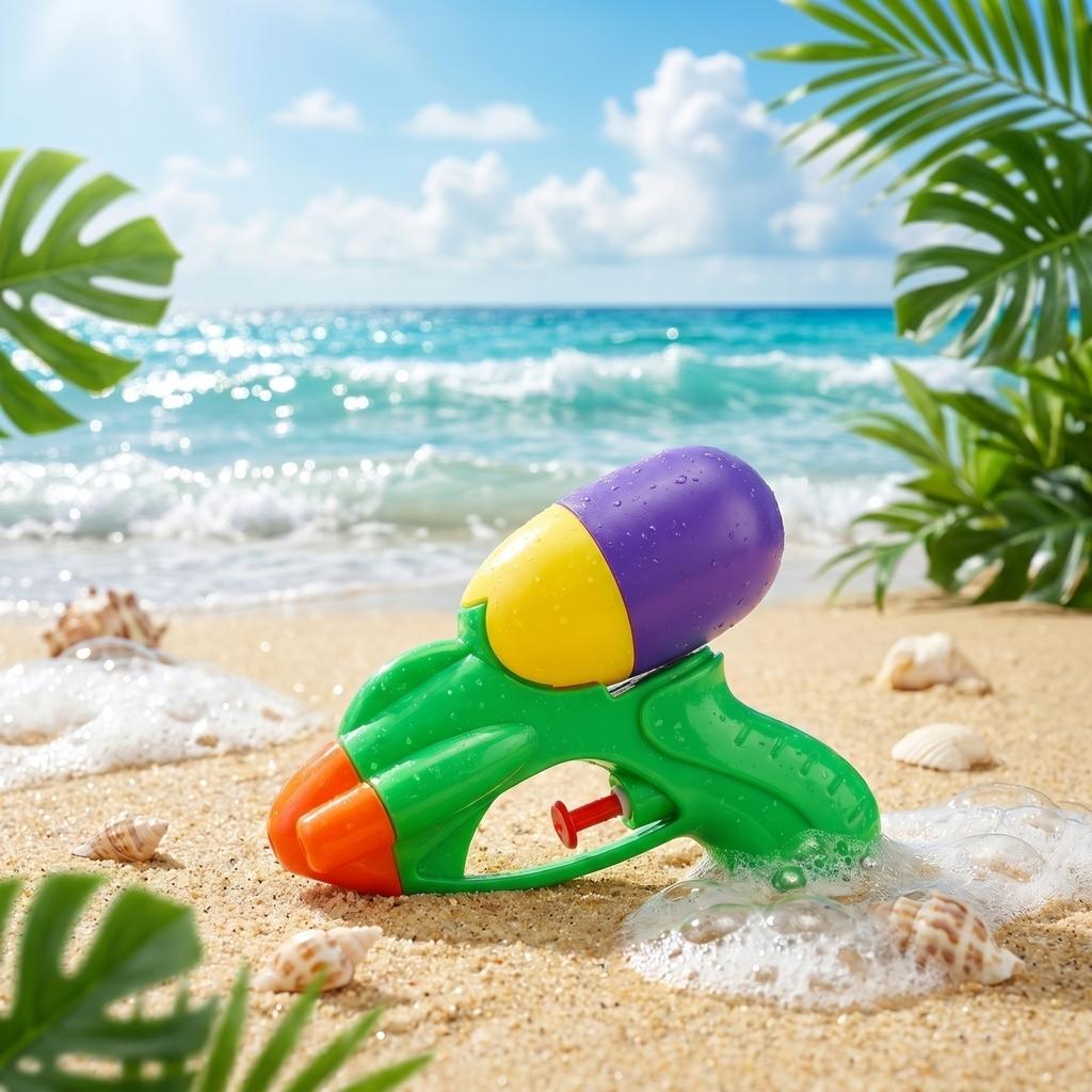 Small Handheld Water Gun Press Type Plastic Toy for Outdoor Summer Activities Random Style for Kids and Adults