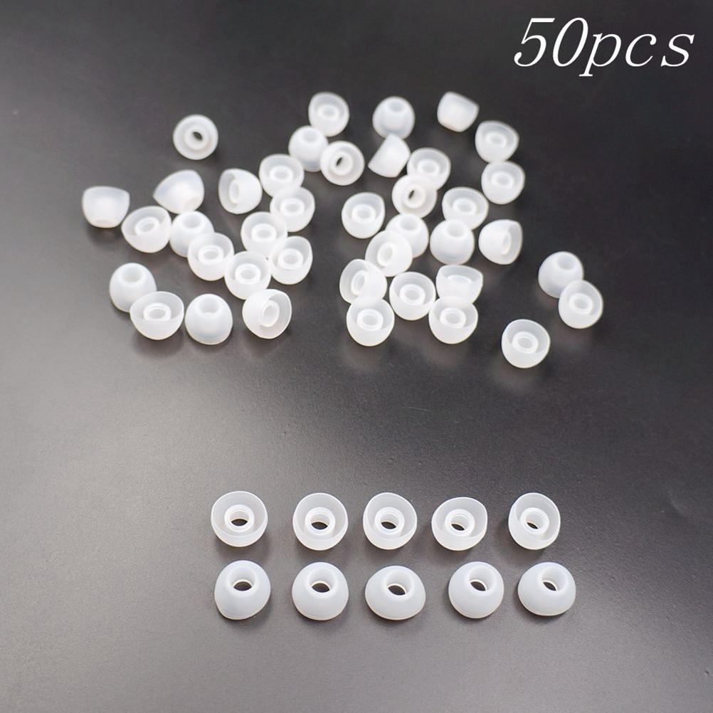 50pcs New 11MM White Replacement Earbud Tips Soft Silicon Cover For Samsung HTC In-Ear Headphones Earphones Accessories