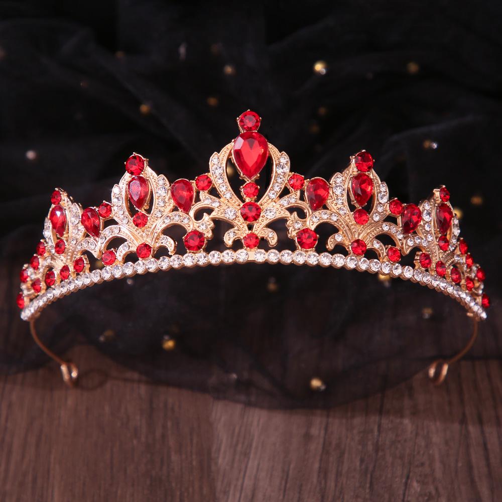 DIEZI 9 Colors Luxury Princess Girls Opal Crystal Bridal Wedding Tiara Crown Bride Queen Headbands Hair Jewelry Accessories