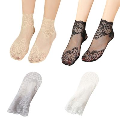 Elastic Cotton Lace Floral Cotton Socks Women Short Cotton Sock for Ladies