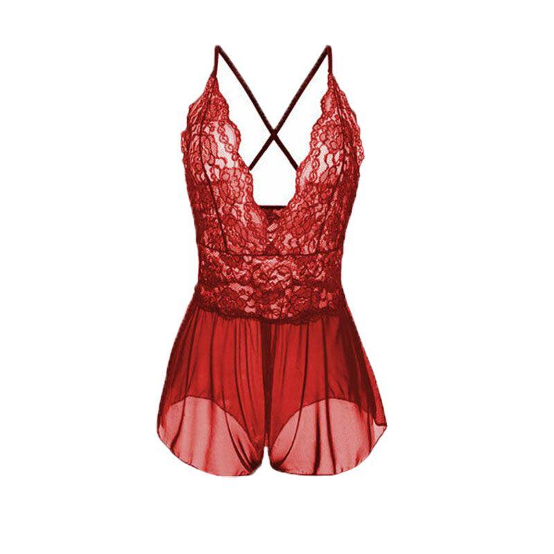 Women V Neck Lingerie Cross Back Babydoll With Adjustable Criss Cross Straps And Plus Size Options